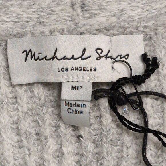 NWT Michael Stars Heather Grey Ribbed Sequin Wrap Laurel Surplice Sweater Sz MP - Picture 4 of 10